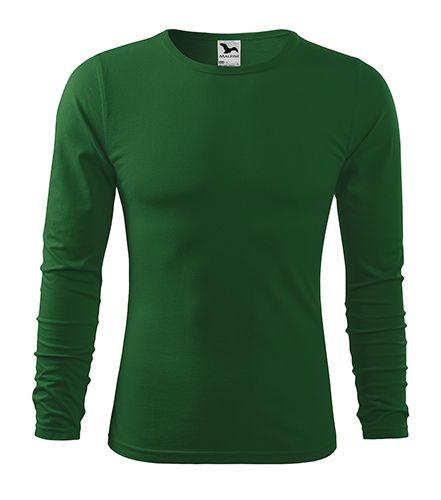 Pánské bavlněné tričko dlouhý rukáv Fit RŮZNÉ BARVY - Lahvově zelené XL Malfini
