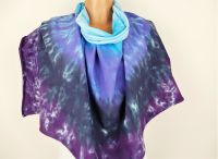 Pončo modré batika šátek 2v1