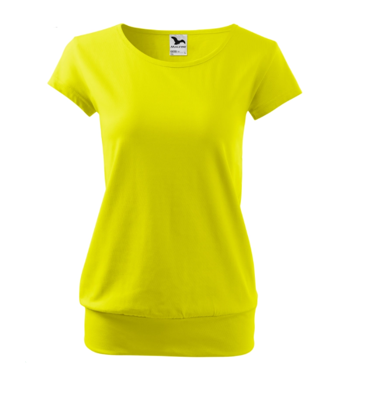 Dámské tričko s lemem volné RŮZNÉ BARVY - Citronová M Malfini