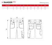 Pánské pracovní kalhoty šortky rozměry