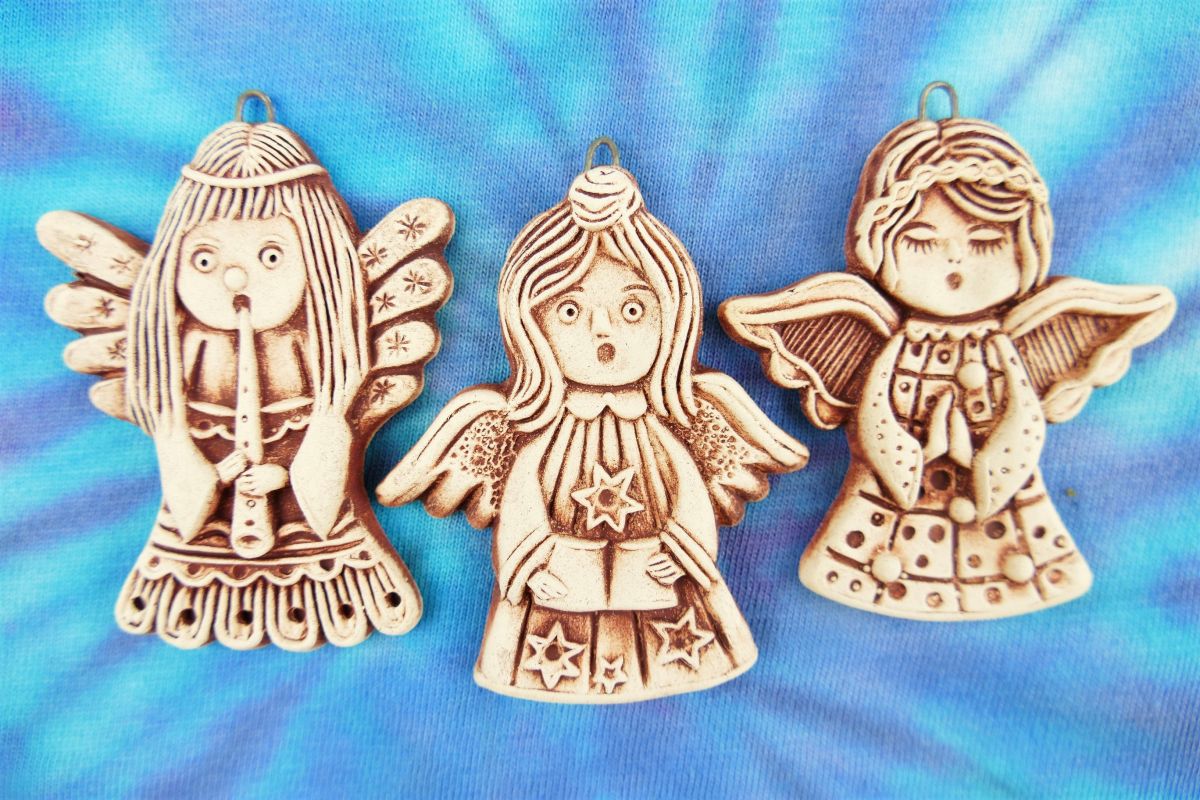 Andělíčci keramika Tři andělé sada