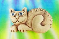 Kočka keramická magnetka