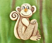 Keramická opice na magnet