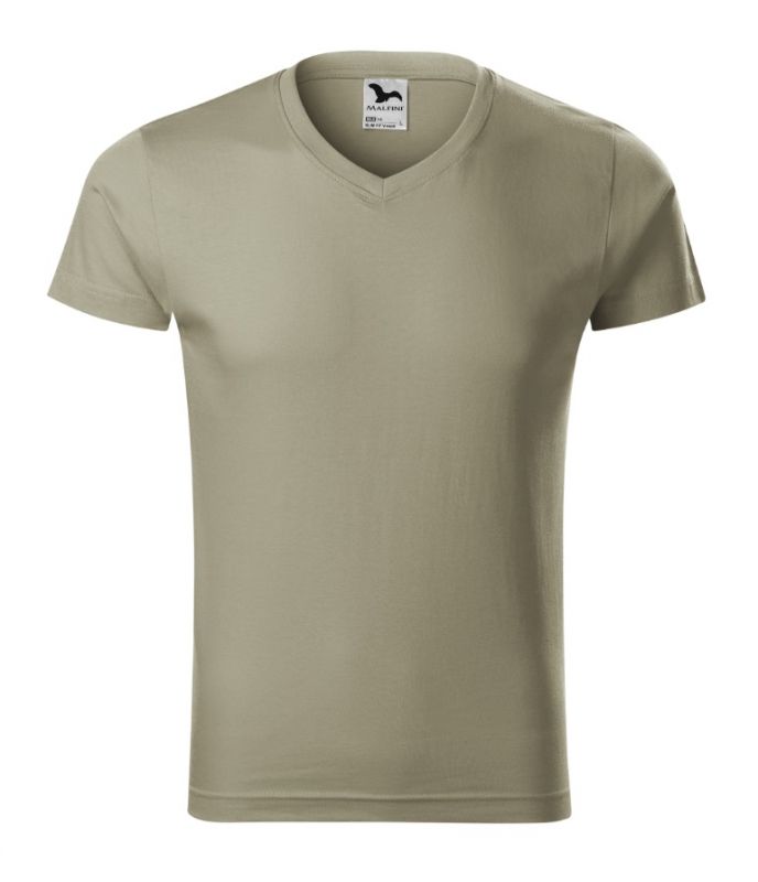 Pánské tričko Véčko Fit RŮZNÉ BARVY - Khaki světlá XL Malfini