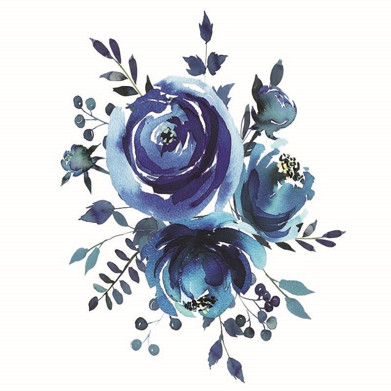 SAMOLEPKY na textil KVĚTINY - Různé druhy - Modré květy 05 Cadence