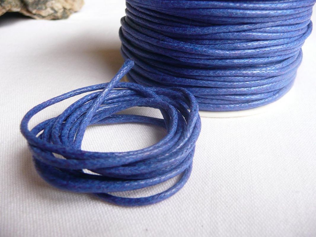 Šňůrka voskovaná bavlna modrá