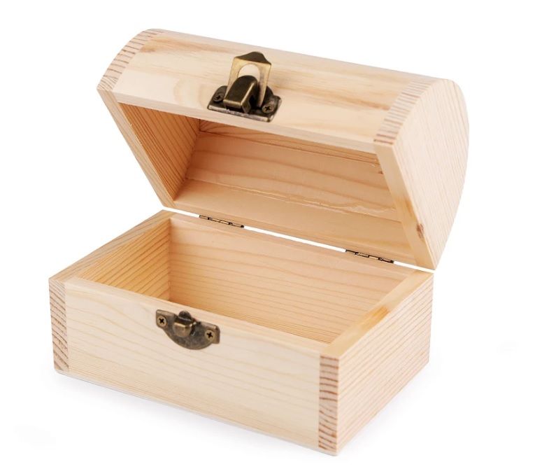 Dřevěná krabička truhla nelakované dřevo