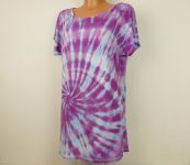 Batikované tričko šaty lila