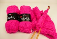 Růžová vlna na pletení Tulip big