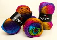 PŘÍZE NA PLETENÍ Premium akryl Waltz DUHOVÁ, 100g Vlna-HEP Vlna na pletení duhová