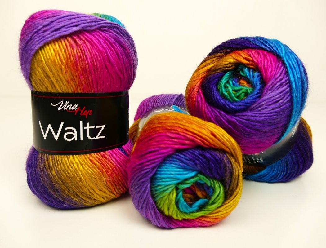 Vlna na pletení duhová 