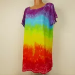 Batikované duhové tričko šaty 