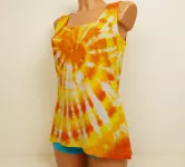 Dámské batikované tílko SLUNEČNÍ, XL Šťastní lidé-M Dámské žluté tílko