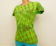 Dámské batikované tričko GREEN CIKCAK, S Dámské zelené tričko batika