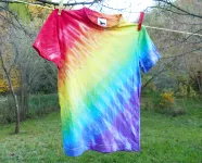Dětské batikované tričko DUHA SPIRIT, M Šťastní lidé-M Dětské duhové tričko batika