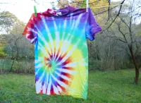 Dětské batikované tričko DUHOVÁ PALETA, L Šťastní lidé-M Dětské duhové tričko batika