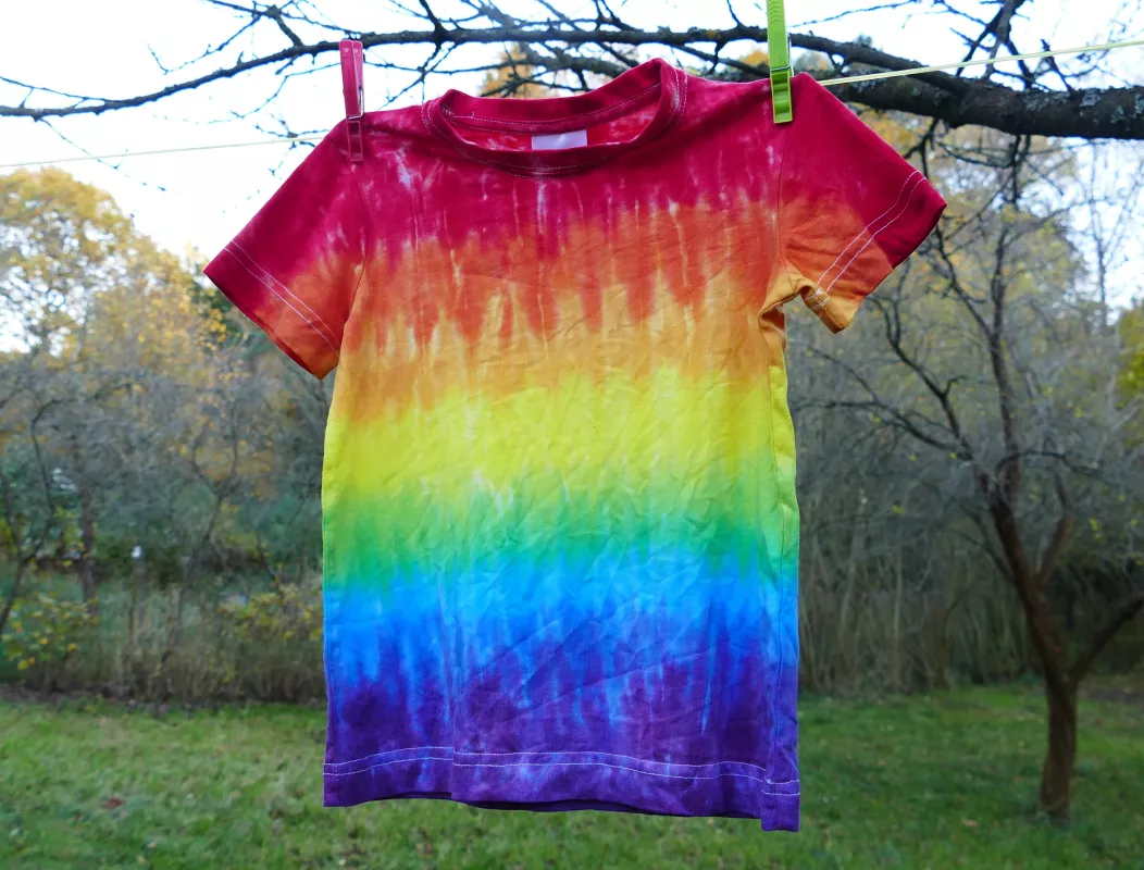 Dětské duhové tričko batika