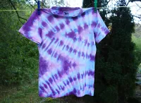 Dětské batikované tričko LILA CIKCAK, M Šťastní lidé-M Dětské lila tričko batika