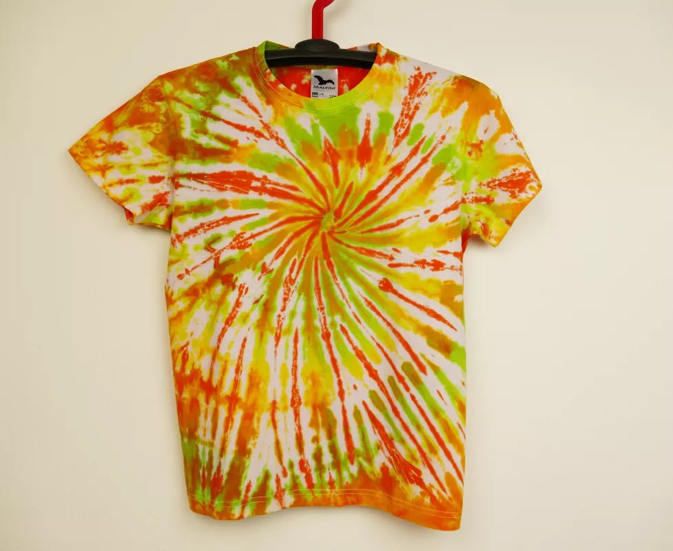 Dětské oranžové tričko batika