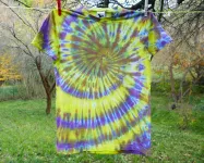 Dětské batikované tričko ŽLUTO FIALOVÉ, XL Šťastní lidé-M Dětské batikované tričko