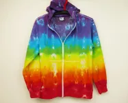 Pánská DUHOVÁ MIKINA na zip s kapucí, s kapsami, M