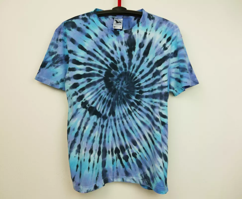 Pánské batikované tričko BLUE SPIDER, XL Šťastní lidé-M Modré pánské tričko