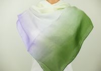 Saténový šátek Zelená-Modrá