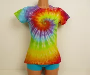 Dámské duhové tričko batika