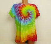Dámské batikované tričko DUHOVÁ SPIRÁLA, XL Šťastní lidé-M Dámské duhové tričko