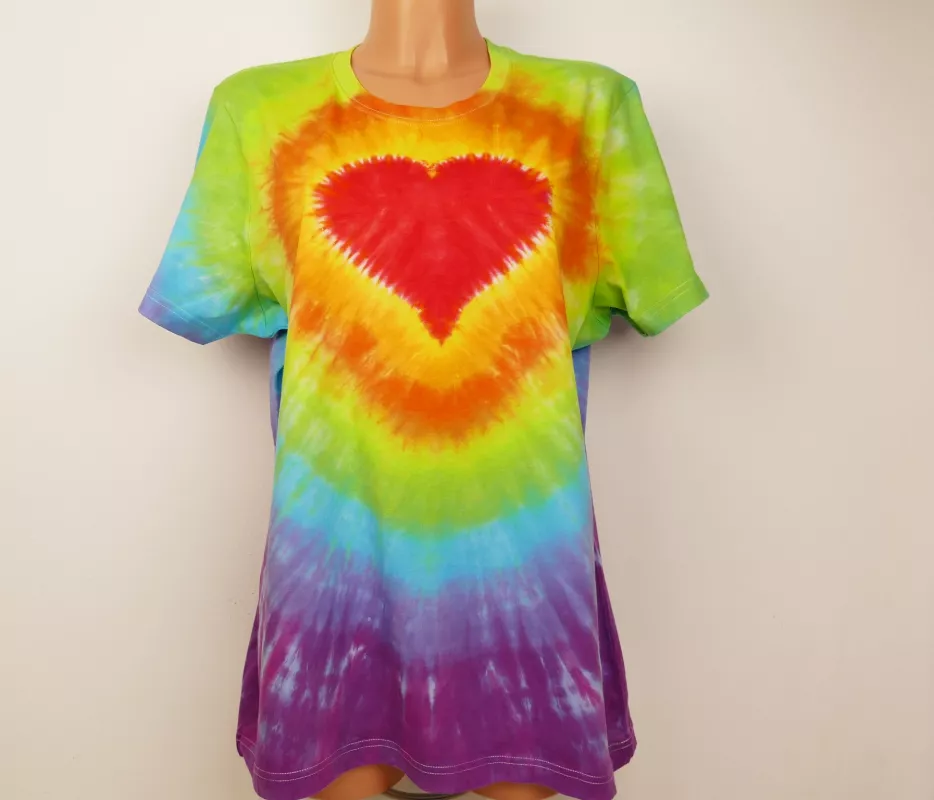 Dámské duhové tričko srdce