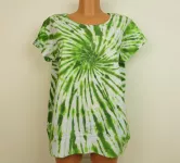 Dámské batikované tričko GREEN, XL Šťastní lidé-M Dámské zelené tričko batika