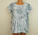 Dámské batikované tričko GREY, XL Šťastní lidé-M Dámské šedé tričko batika