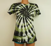 Dámské batikované tričko KHAKI WHITE, M Šťastní lidé-M Dámské tričko hnědé