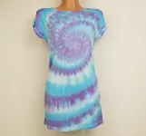 Dámské dlouhé tričko (šaty) BLANKYTNÁ SPIRÁLA, XS Šťastní lidé-M Blankytné šatičky batika