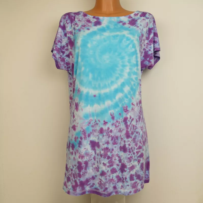 Batikované šaty Modrá galaxie