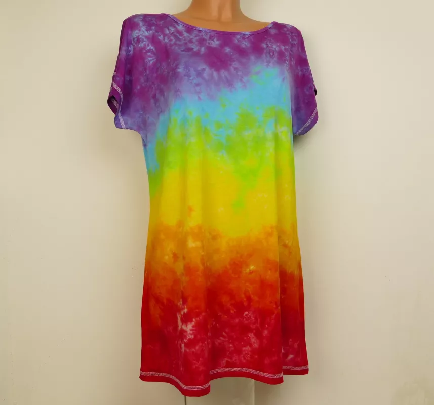 Duhové šaty batika