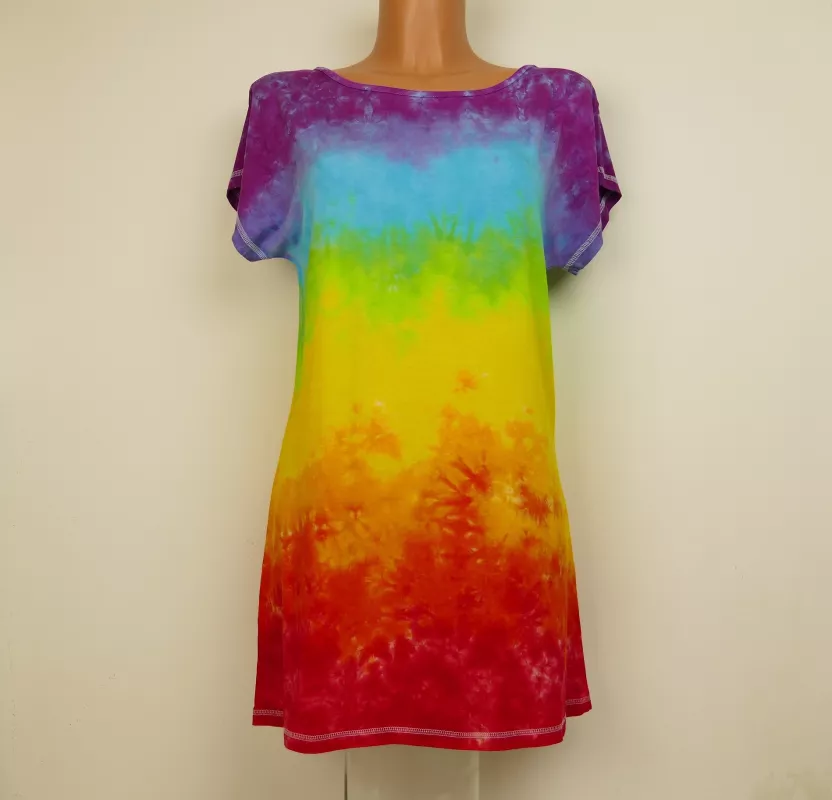 Duhové šaty batika