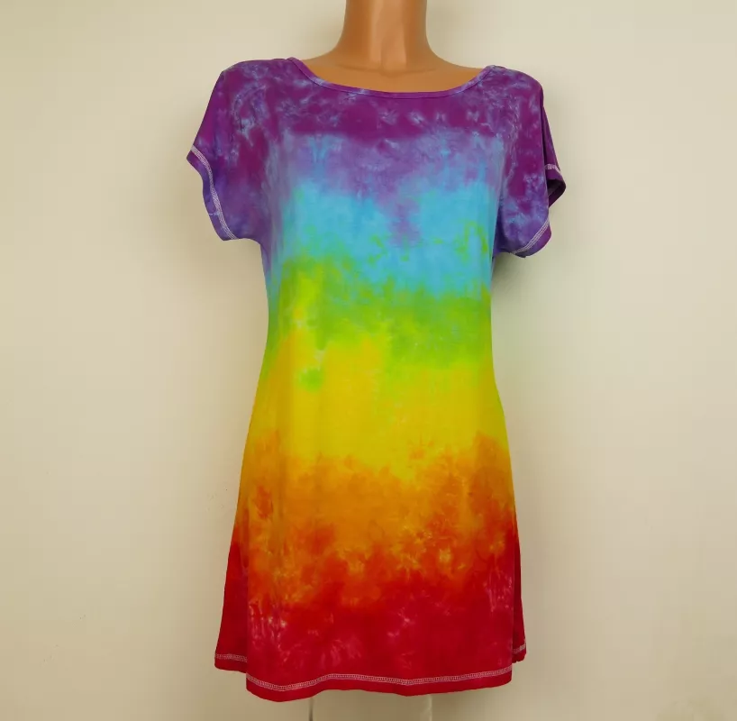 Dámské duhové šaty batika