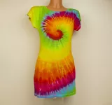 Duhové batikované šatičky 