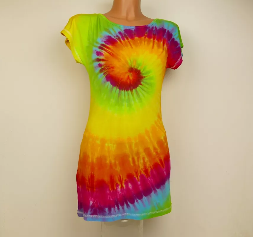 Duhové batikované šatičky 