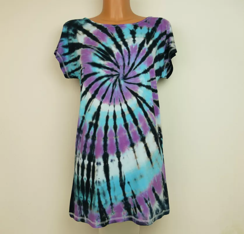 Modré batikované šaty 