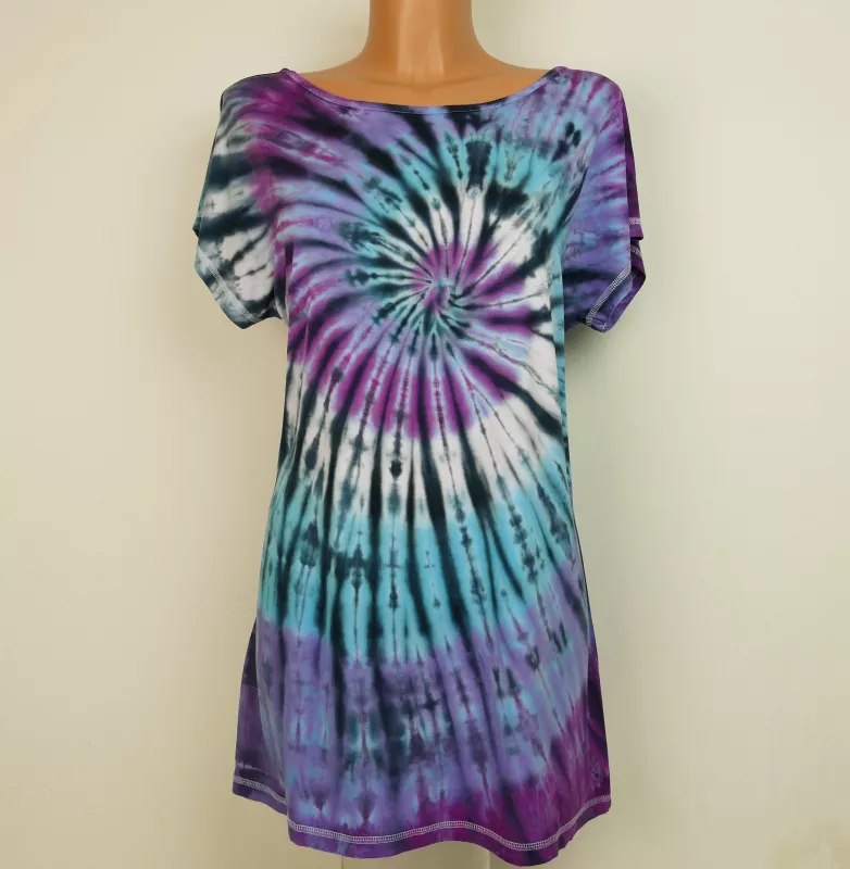 Modré batikované šaty 