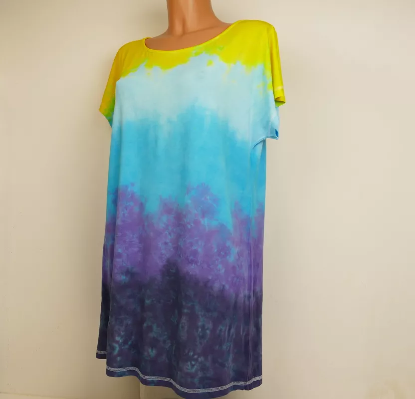 Modré batikované šaty tričko Moře