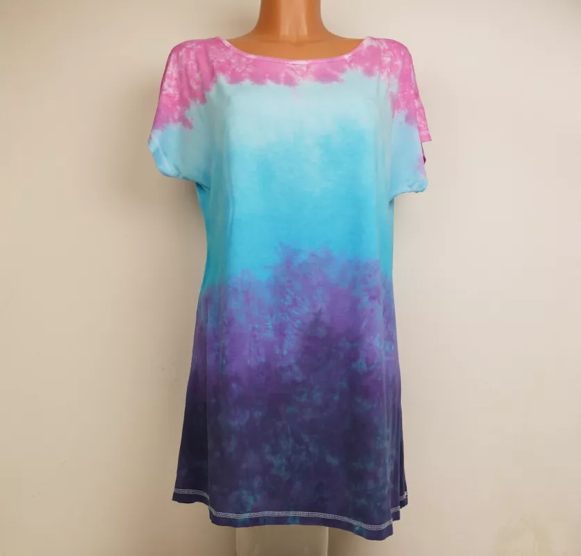 Růžovánky Batikované šaty modré