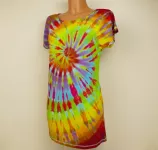 Dámské dlouhé tričko (šaty) ŠAMANKA, M Šťastní lidé-M Duhové batikované šatičky