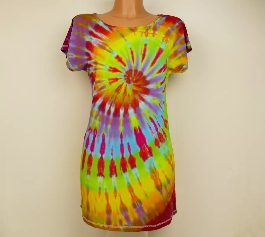 Duhové batikované šatičky