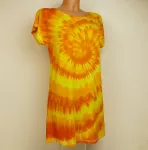 Dámské dlouhé tričko (šaty) SLUNEČNÍ, M Šťastní lidé-M Žluté batikované šatičky
