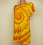 Dámské dlouhé tričko (šaty) SLUNEČNÍ, M Šťastní lidé-M Žluté batikované šatičky