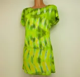 Dámské dlouhé tričko (šaty) ZELENÝ CIKCAK, M Šťastní lidé-M Zelené šaty batika