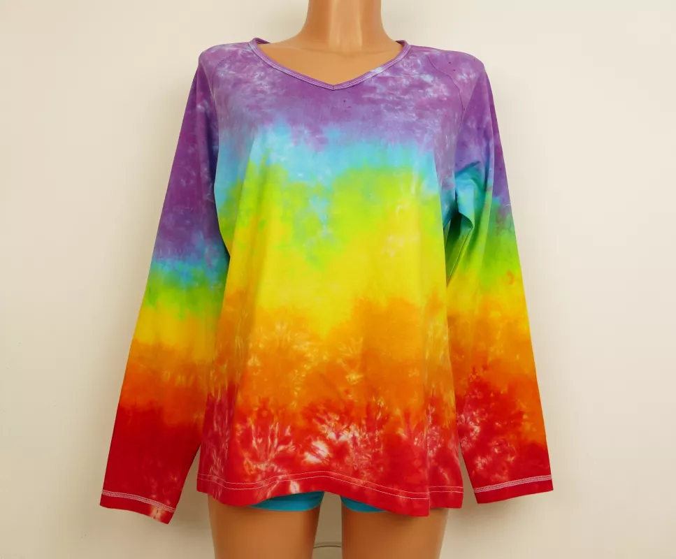 Dámské duhové tričko batika